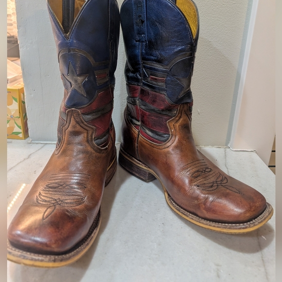 Tin Haul Other - Tin Haul Justice American Brown Western Cowboy Boots Men's 9.5 Captain America